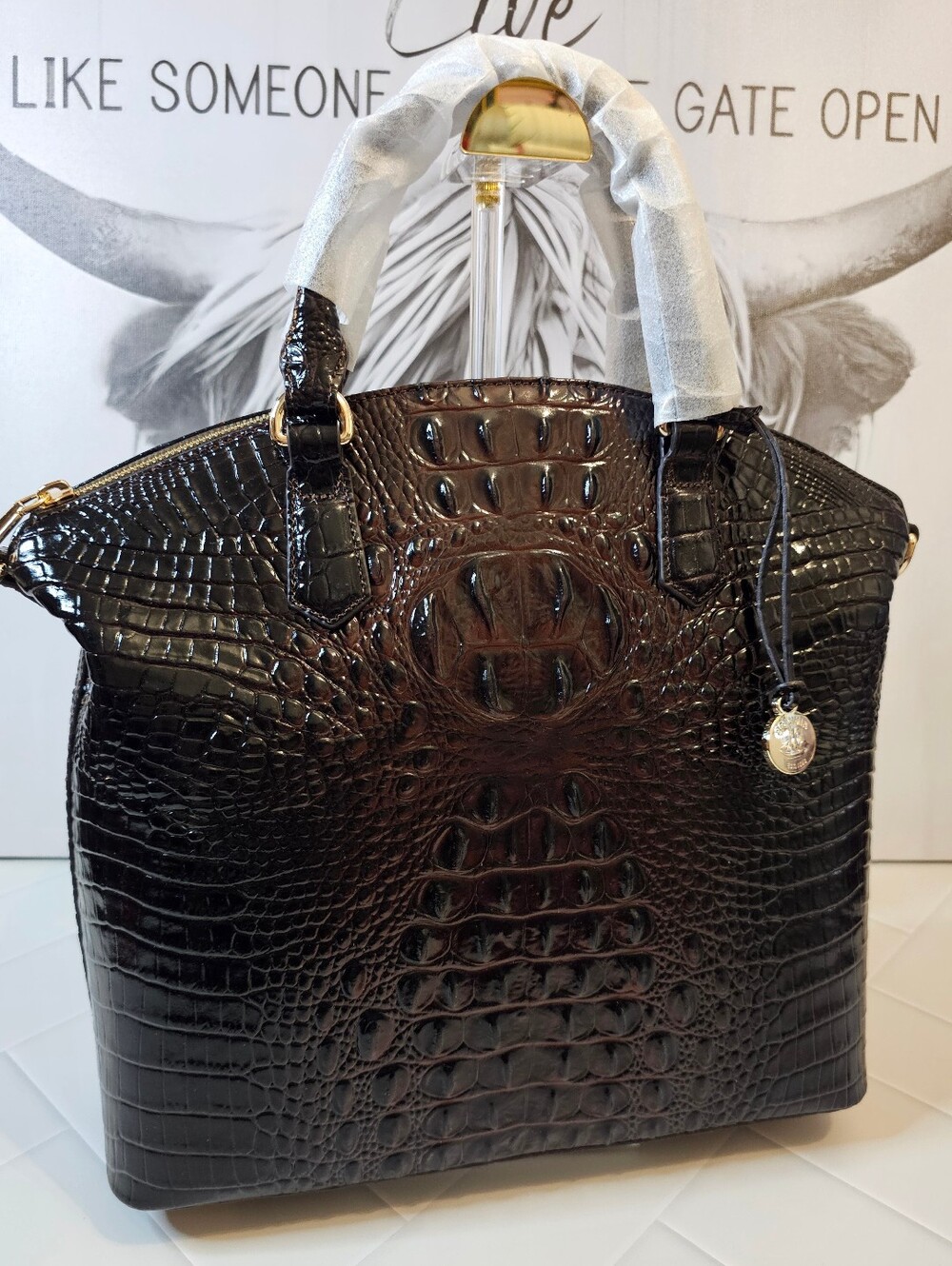 NWT Brahmin Large Duxbury Cocoa Ombre Melbourne Satchel FIRM